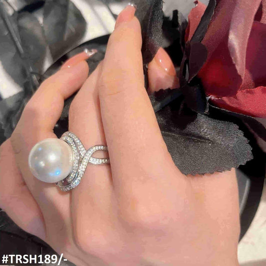 Up Level Pearl Round Cathedral Adjustable Ring - Havenon Store