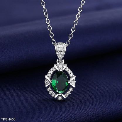 Emerald Oval Bracket Pendant Set - Havenon Store