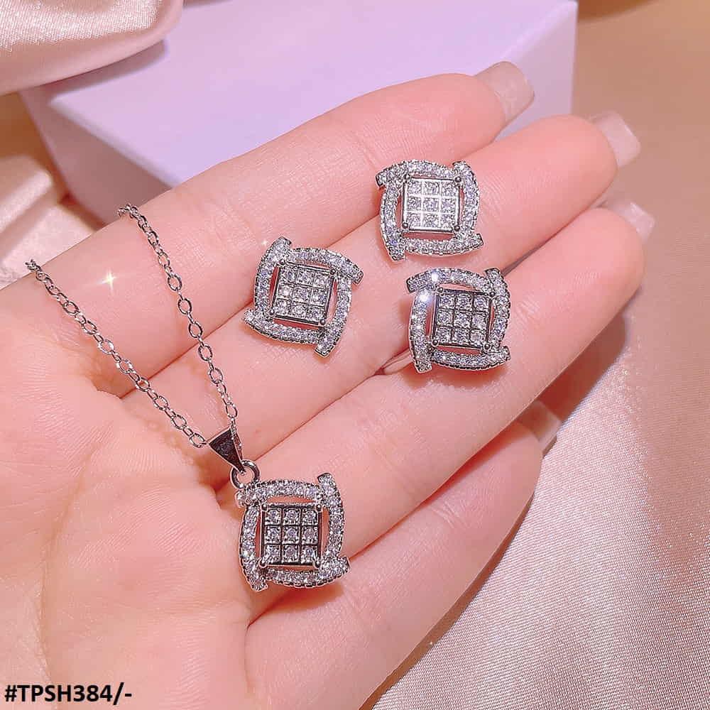 Zircon Cross/Check Pendant Set - Havenon Store