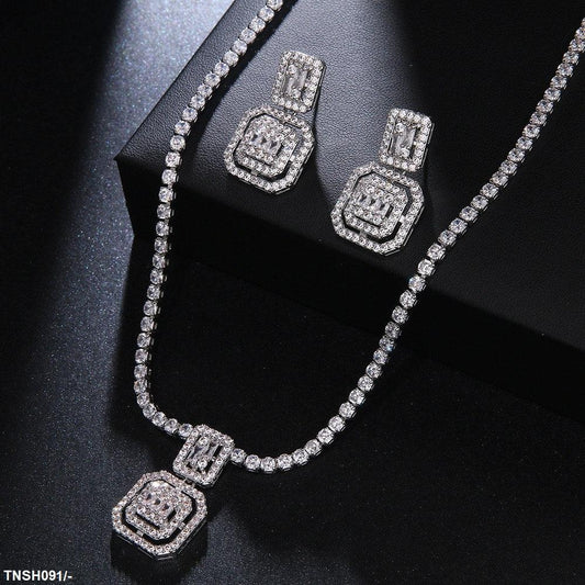 Zircon Cushion Necklace Set - Havenon Store