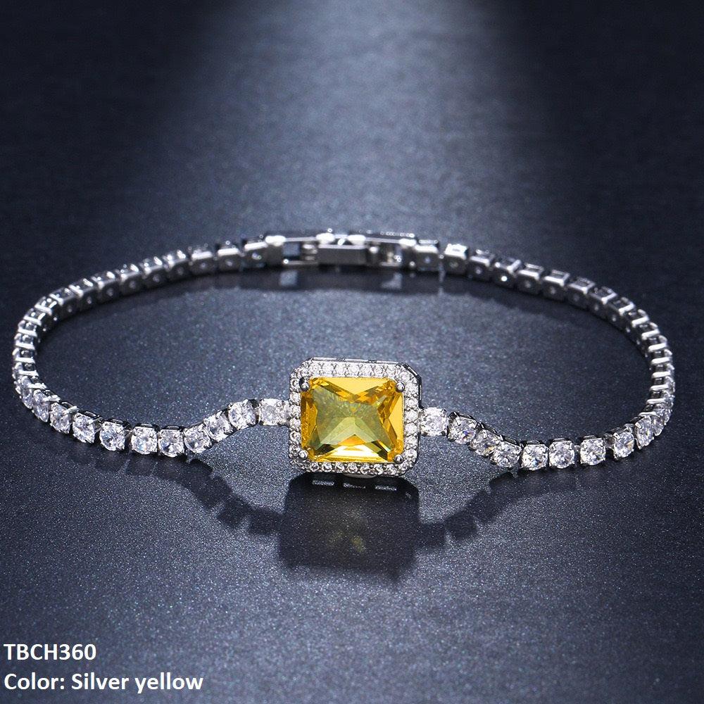 Zircon Link Rectangle Bracelet - Havenon Store