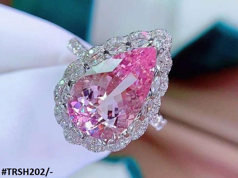 Zircon Pink Emerald Pear Ring - Havenon Store
