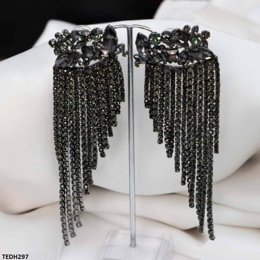 Zircon Tassel Drop Earrings Pair - Havenon Store